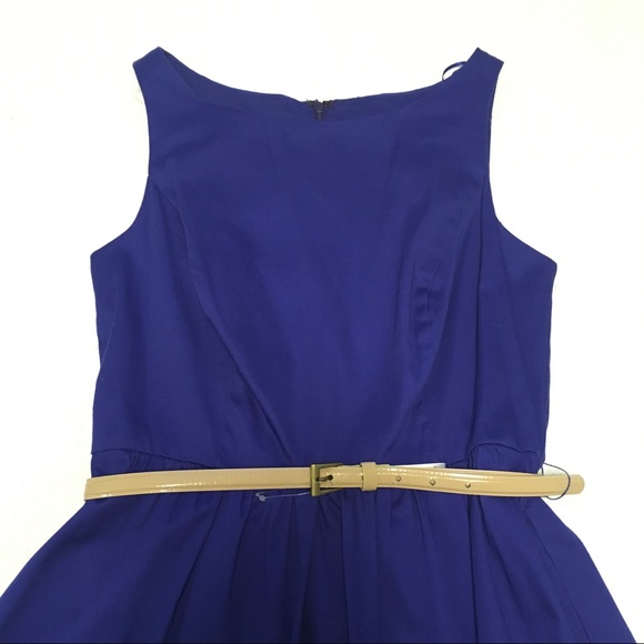 Jessica Simpson Boatneck Cobalt Fit & Flare Dress - Picture 4 of 5